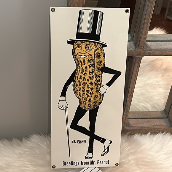 Vintage Mr. Peanut Porcelain (Enamel) Advertising Sign by Ande Rooney™️ - Picture 5 of 14
